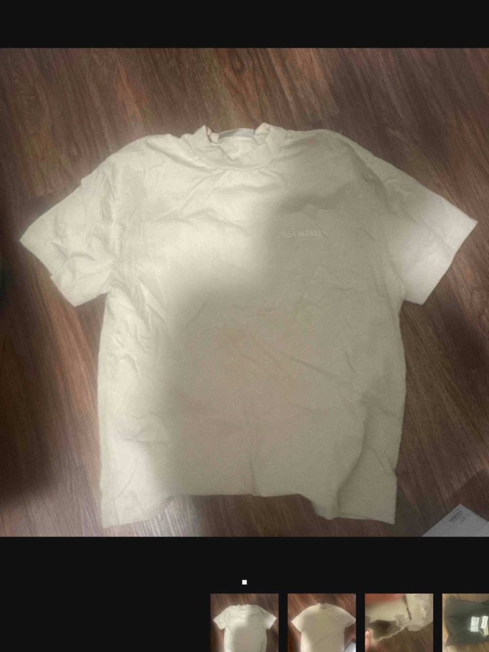 Essentials Men's Cream Logo Short Sleeve Tee